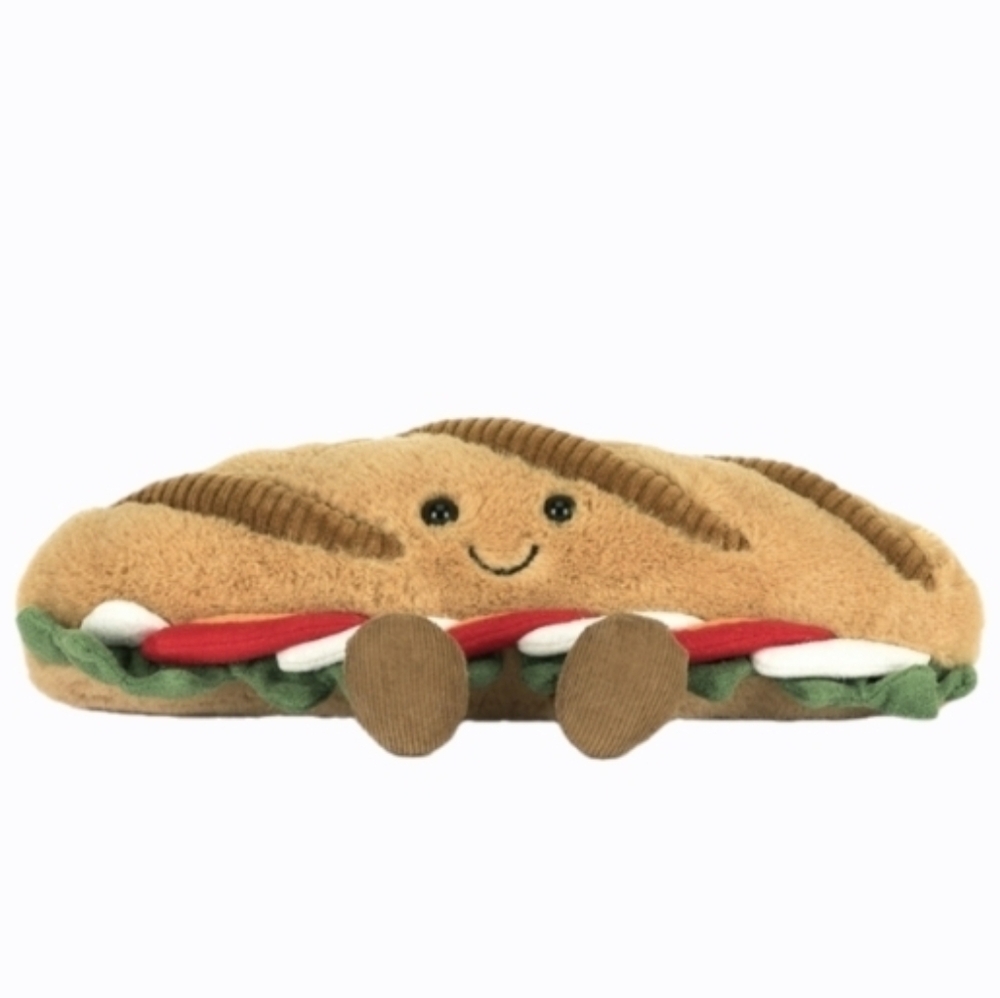 Jellycat Amuseabkes Caprese Baguette 3.9x4.7x2.4" Soft & Plush BNWT Authentic